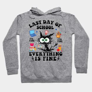 Last Day Of School-End Of School Year-I Survived Funny Cat Hoodie